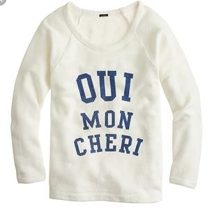 J. Crew “Oui Mon Cheri” terrycloth sweatshirt